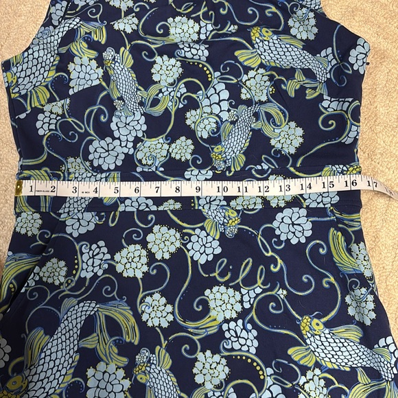 Lilly Pulitzer Blue Sheath Mini Dress Mock Neck Sleeveless - Picture 5 of 6